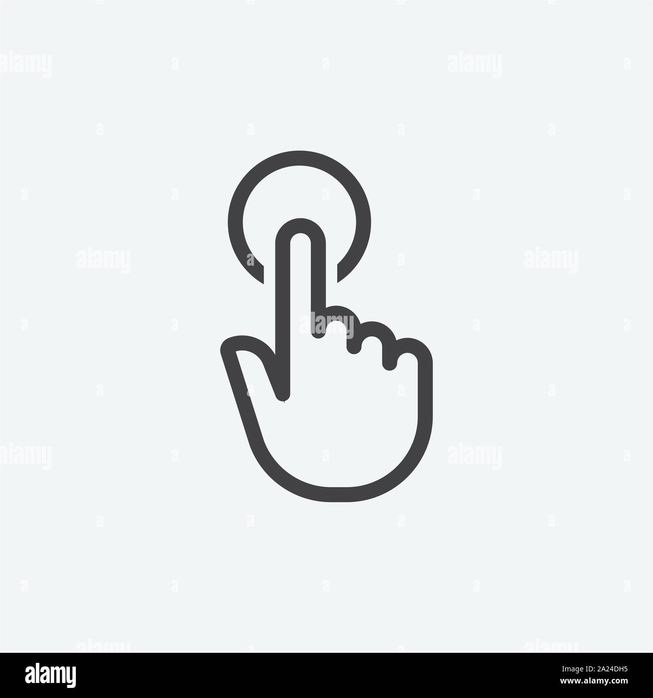 Facendo clic su dito icona piana, il puntatore a forma di mano il vettore, il puntatore a forma di mano cursore logo design Illustrazione Vettoriale