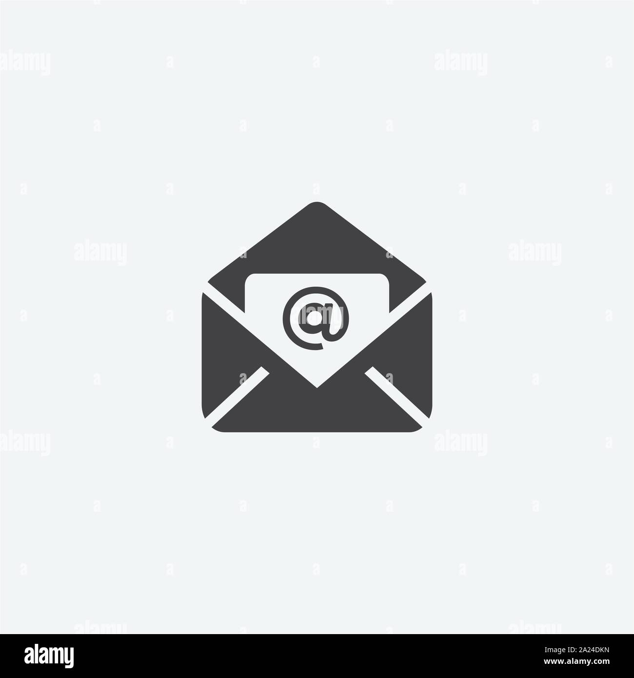 E-mail icona piatta logo design, icona a forma di busta, lettera icona illustrazione vettoriale, icona di Mail Illustrazione Vettoriale