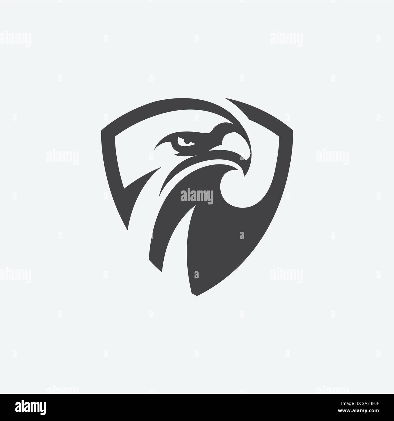 Eagle icona dello scudo design illustrazione, hawk design icona, eagle modello di logo Illustrazione Vettoriale