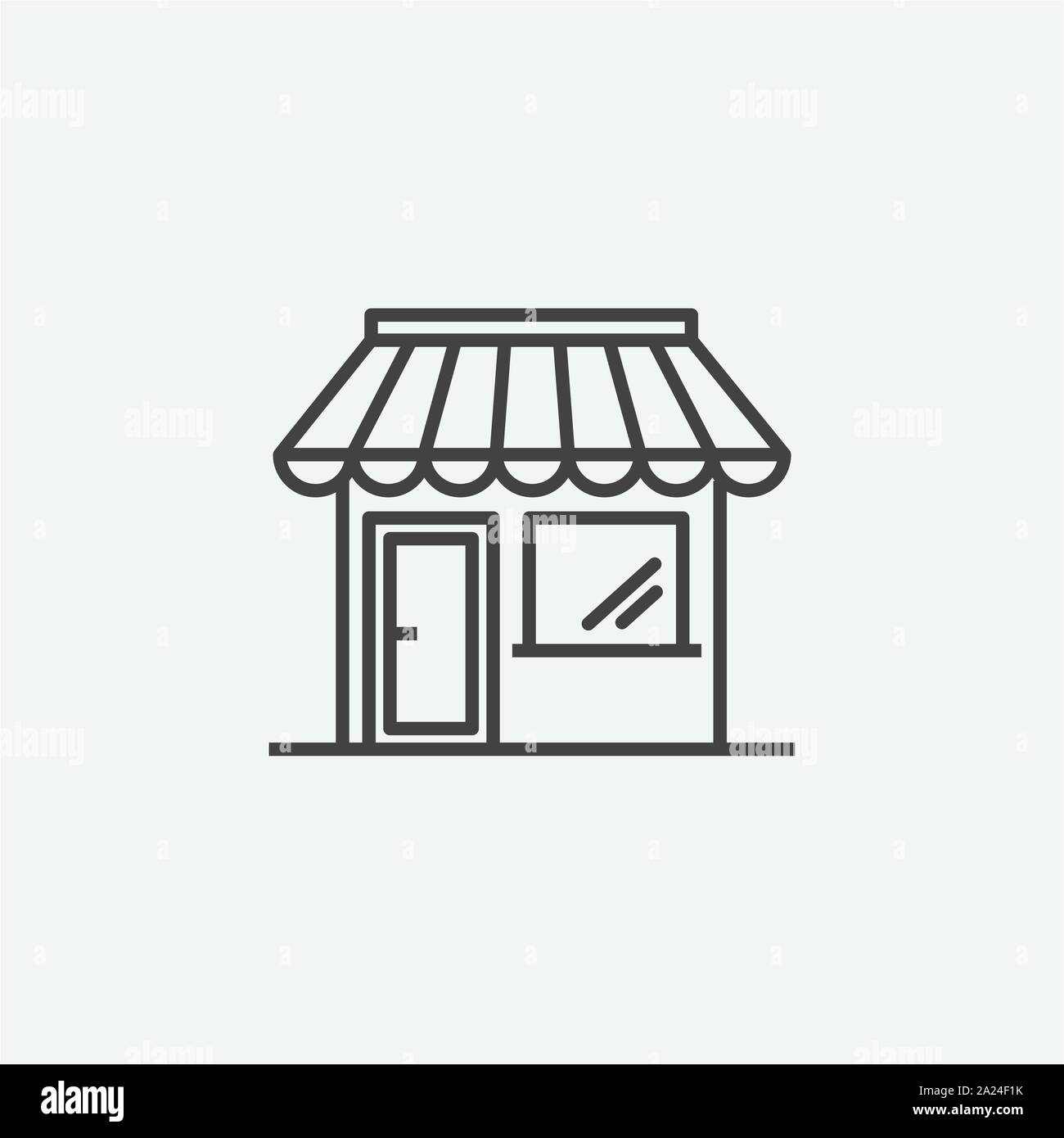 Store logo design, icona store illustrazione vettoriale, store arte lineare Illustrazione Vettoriale
