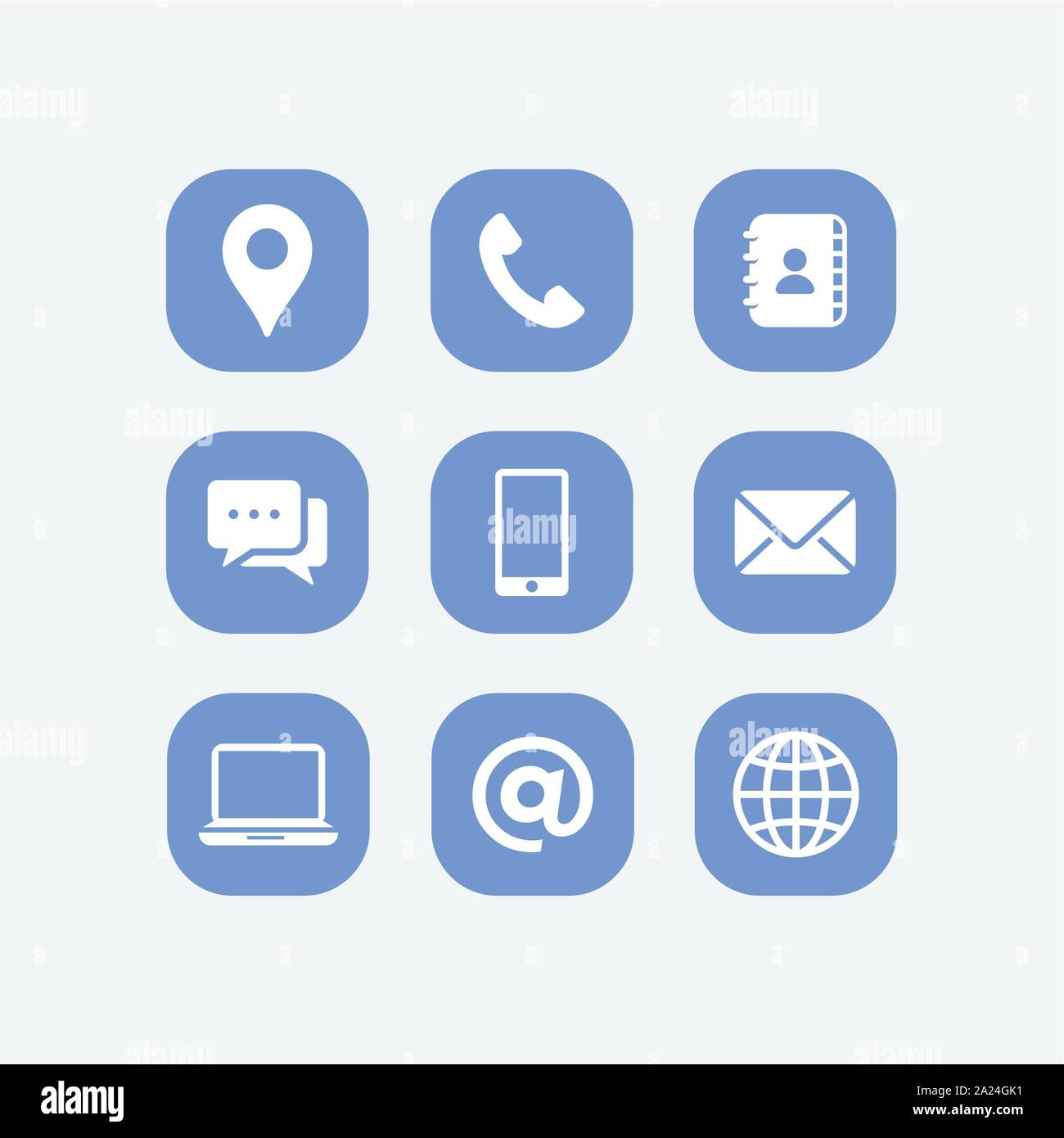 Media e comunicazione flat Imposta icona, icona mobile design illustrazione, icona telefono, vettore app, ui, vettore Illustrazione Vettoriale