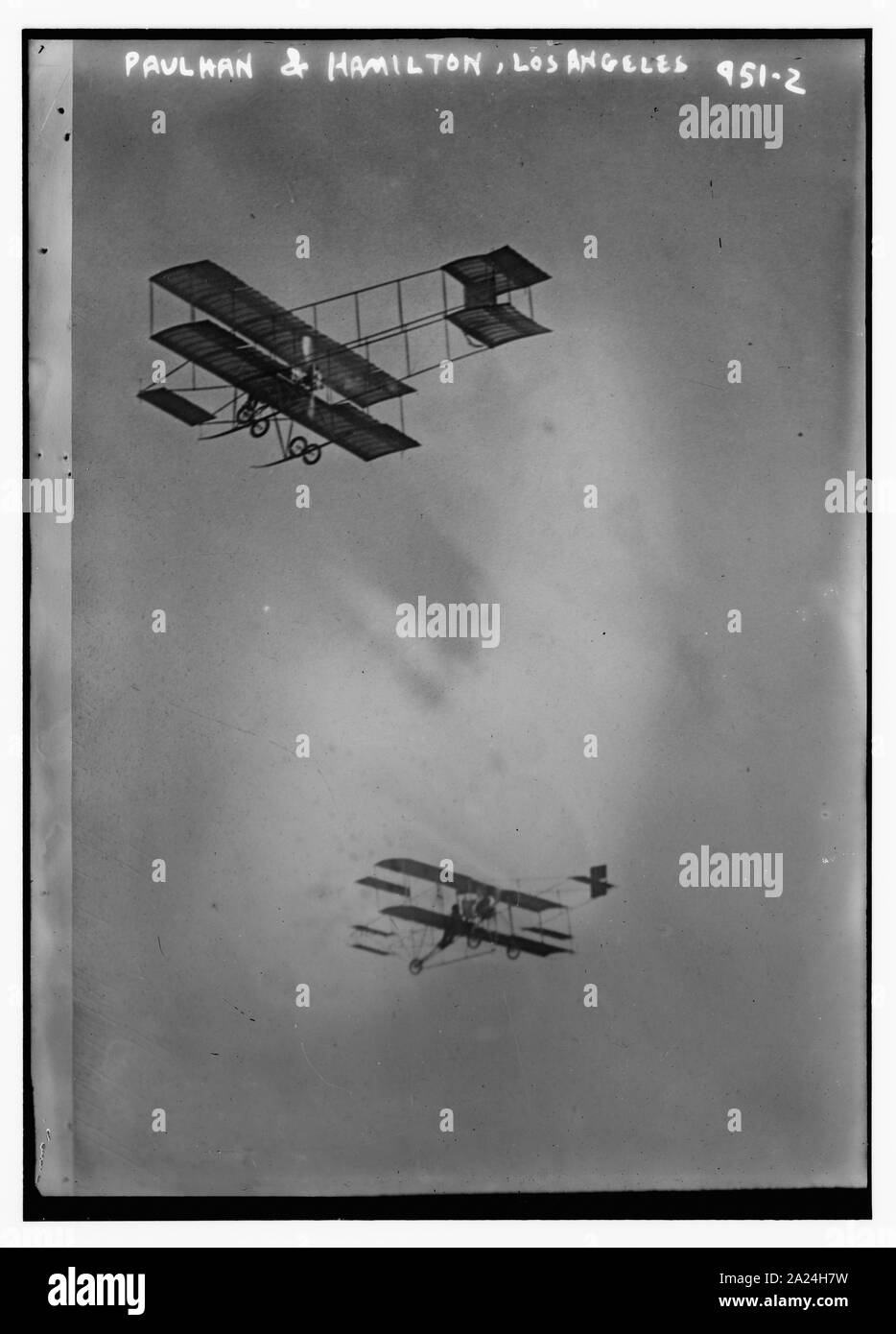 Paulhan e Hamilton aerei in volo, Los Angeles Foto Stock