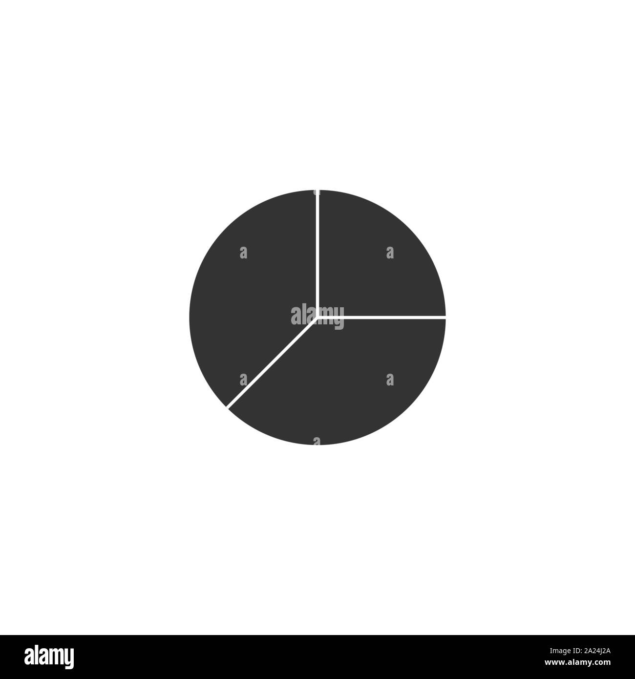 Diagramma circolare, diagramma, icona del grafico a torta. Illustrazione Vettoriale, design piatto. Illustrazione Vettoriale