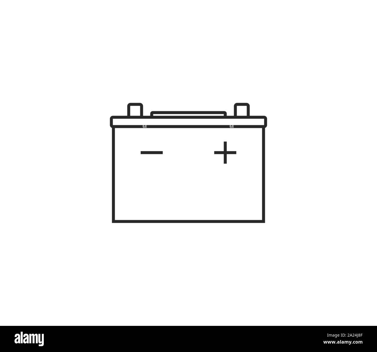 Batteria auto icona. Illustrazione Vettoriale, design piatto. Illustrazione Vettoriale