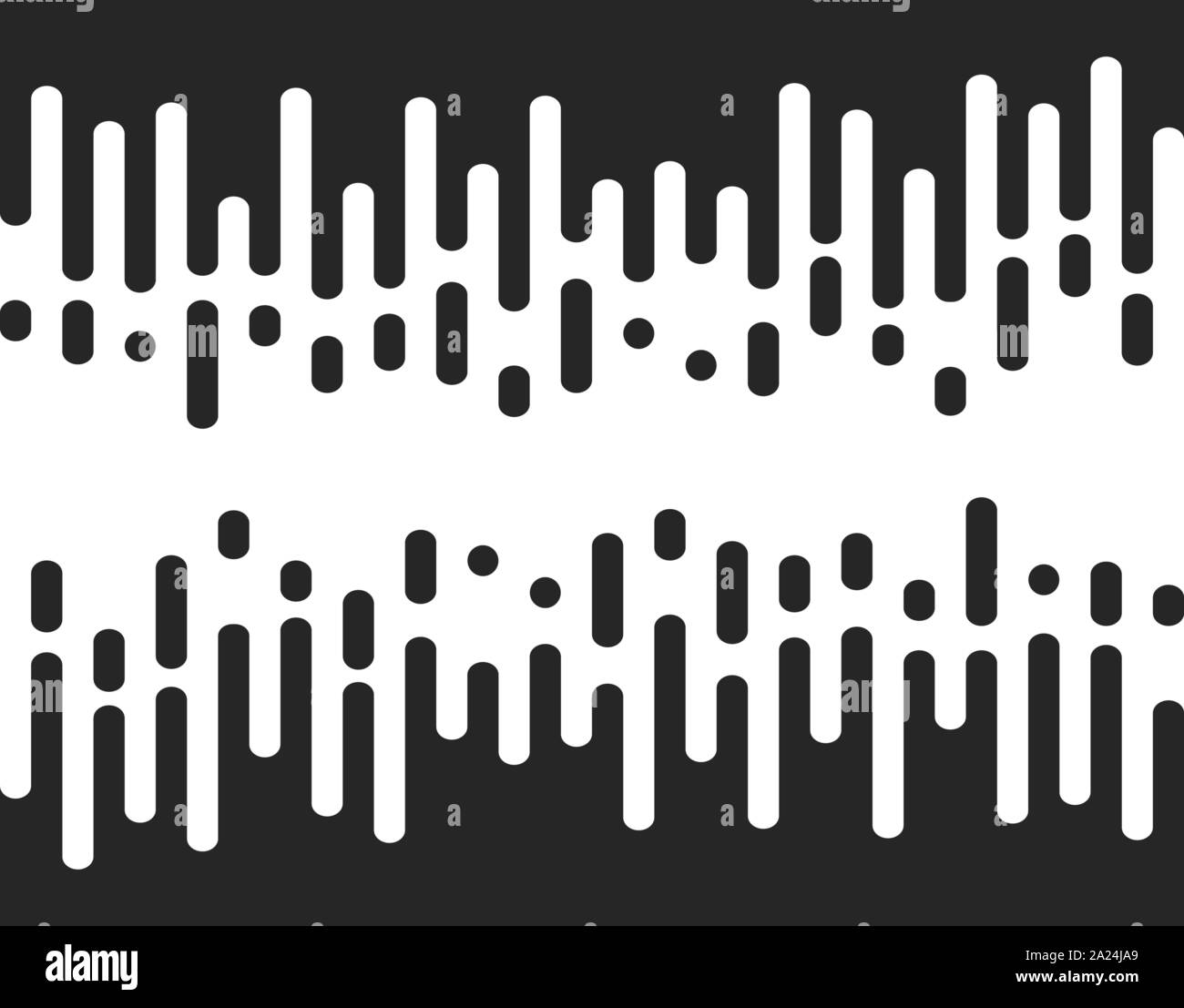 Transizione Halftone pattern senza cuciture irregolari di linee arrotondate. Illustrazione Vettoriale. Illustrazione Vettoriale