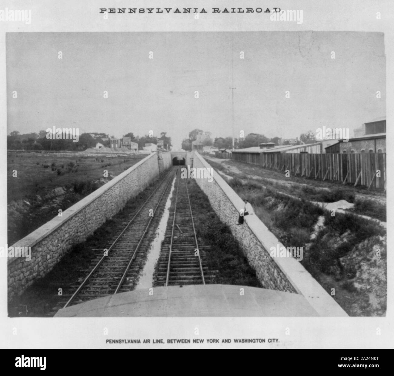 Pennsylvania Railroad materiale pubblicitario: Pennsylvania tubazione dell'aria, tra New York e Washington City Foto Stock