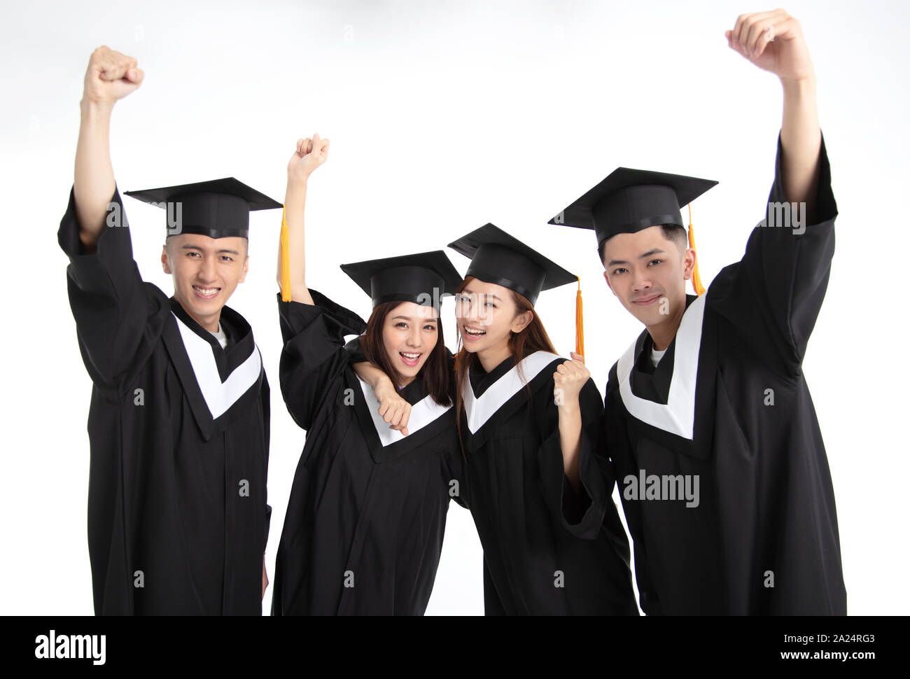 Gruppo di studenti in piedi insieme Foto Stock