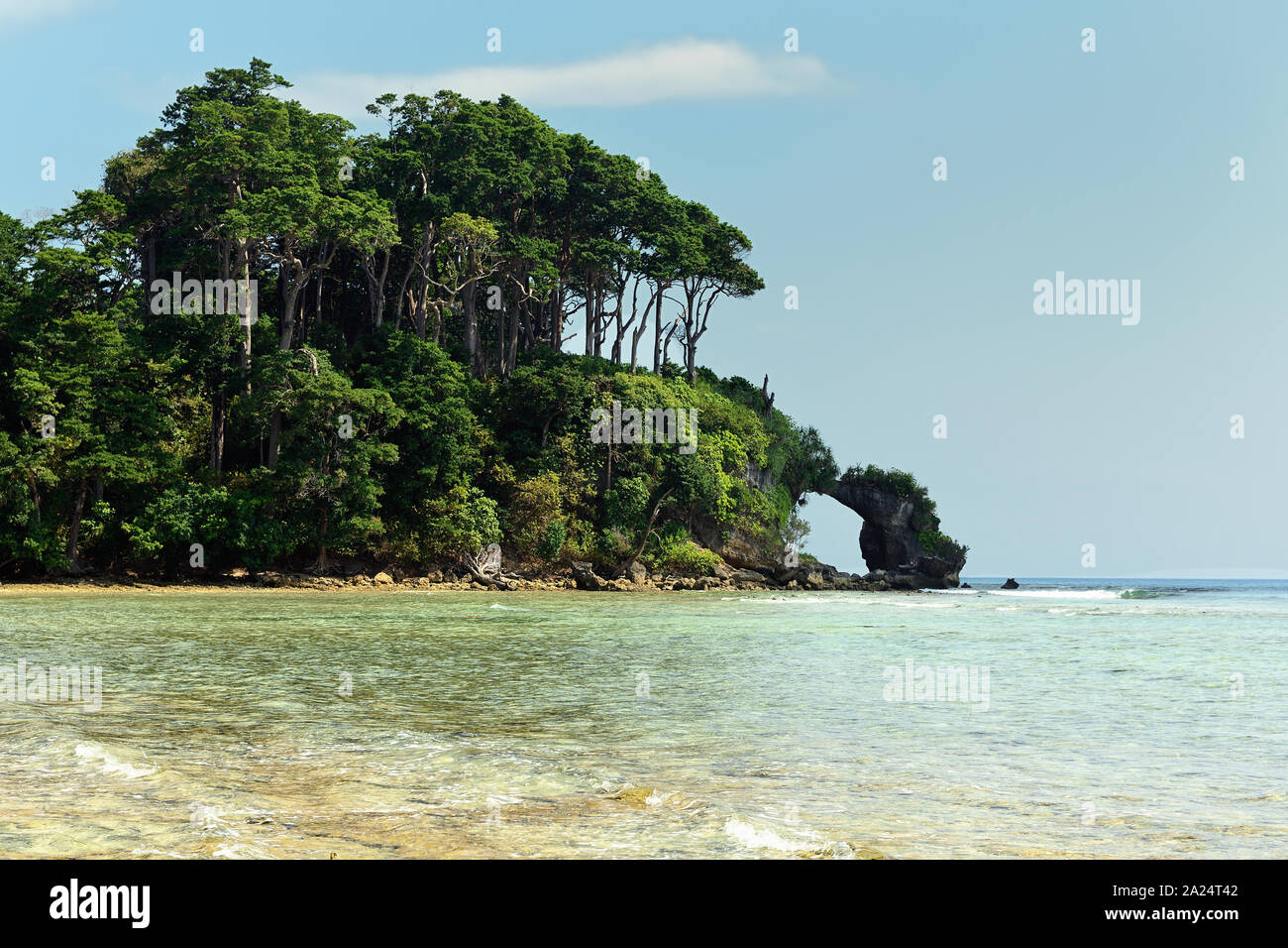 Il ponte naturale a Neil isola delle Isole Andamane e Nicobare, India Foto Stock