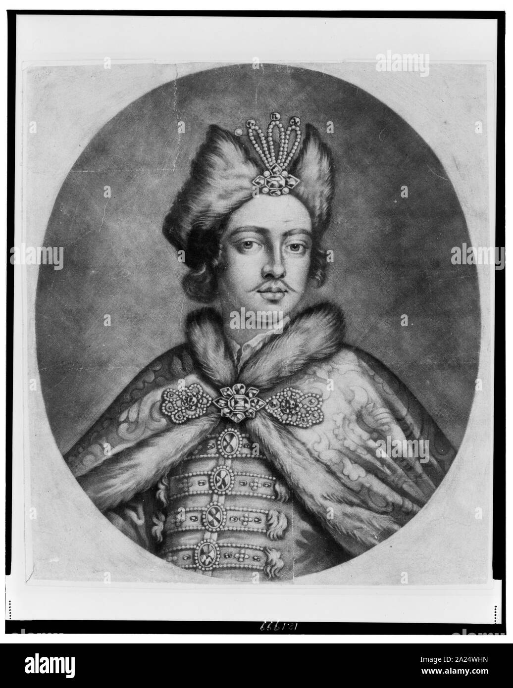 Pietro il Grande, testa e spalle ritratto, rivolta leggermente a destra Foto Stock