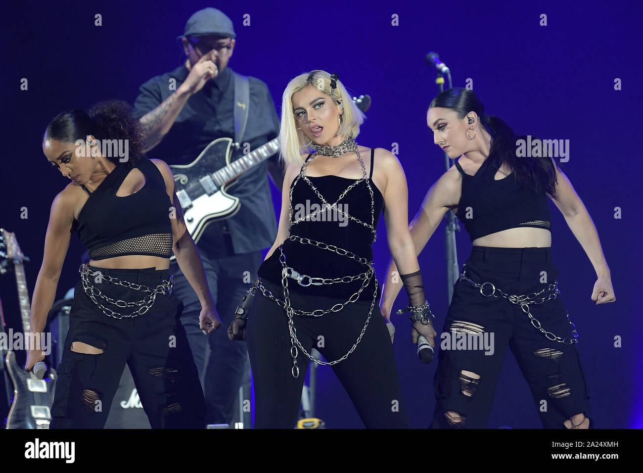 Rio de Janeiro, Brasile, 27 settembre 2019. Il cantante Bebe Rexha durante il suo Rock in Rio in concerto a Rio de Janeiro. Foto Stock