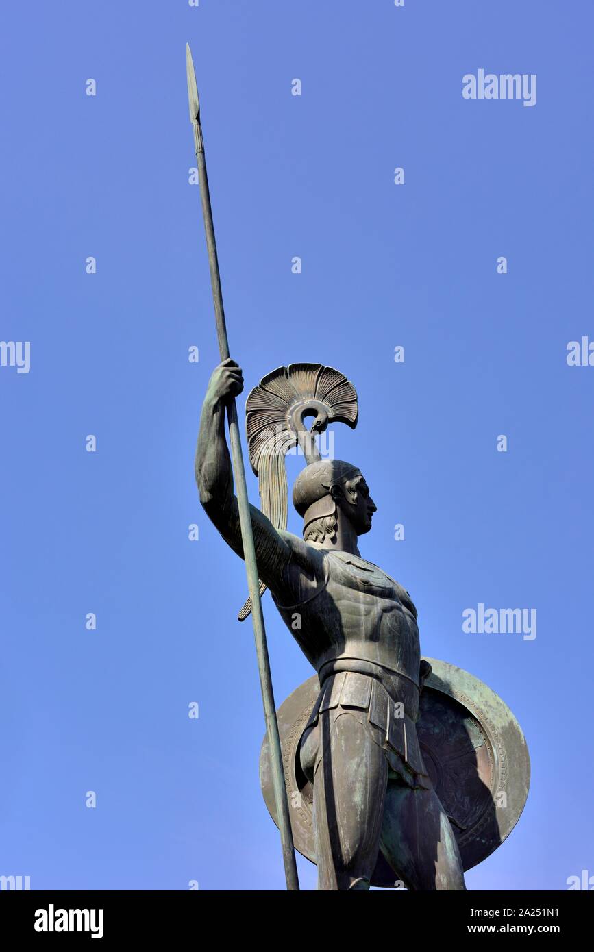 Statua di Achille,Palazzo Achilleion,Gastouri,l'isola di Corfù, isole Ionie, Grecia Foto Stock