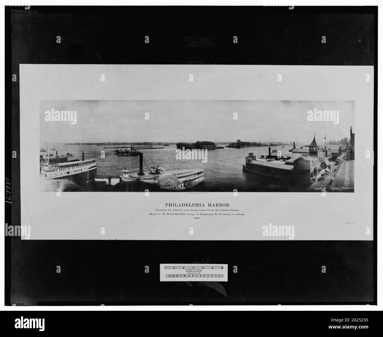 Porto di Philadelphia che mostra le isole ora essendo rimosso dagli Stati Uniti. Grandi C. W. Raymond, Corpo degli Ingegneri, U.S. Esercito, in carica, 1891; Foto Stock