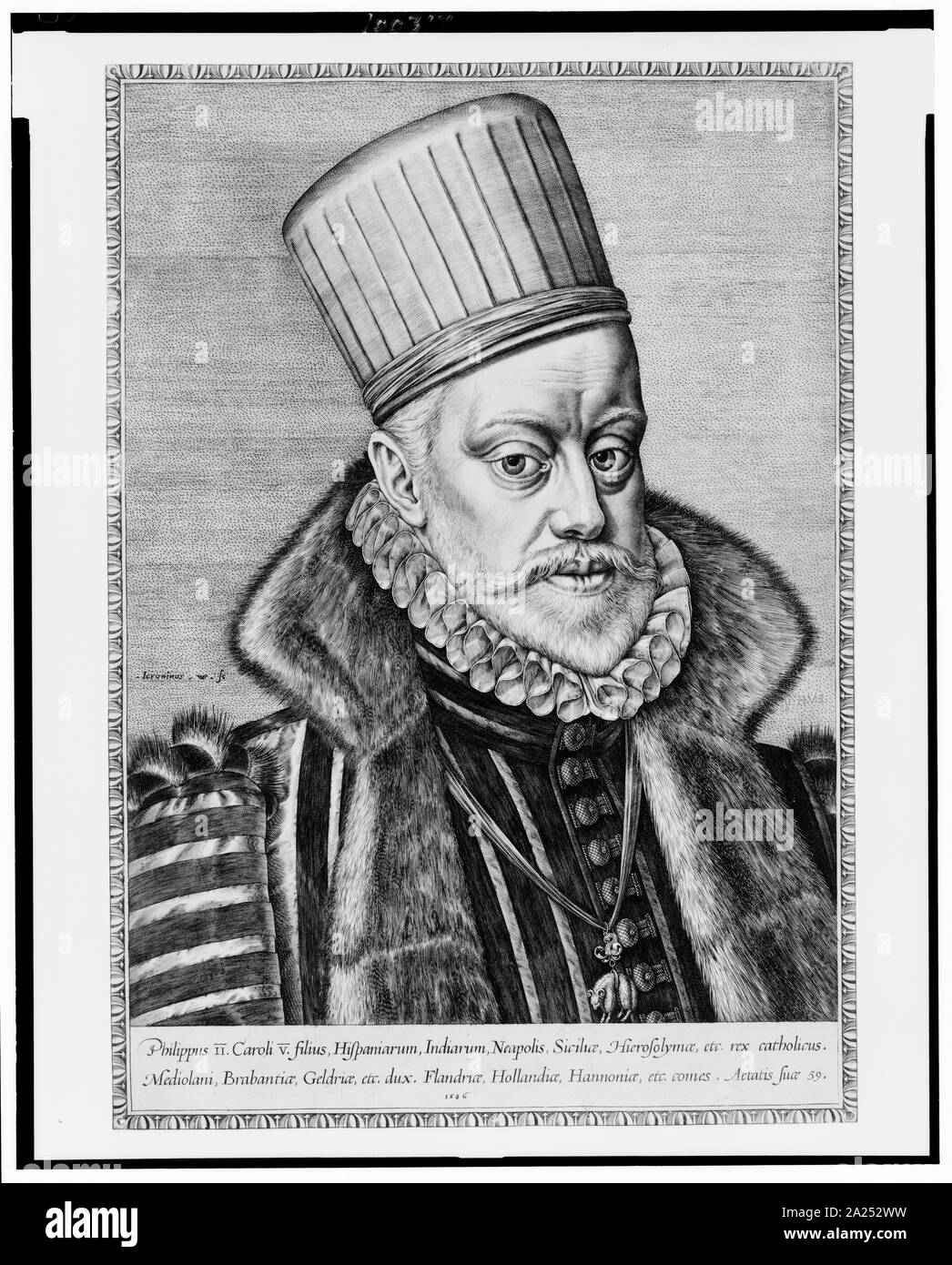 Filippo II di Spagna / Ieronimus W. fe Foto Stock
