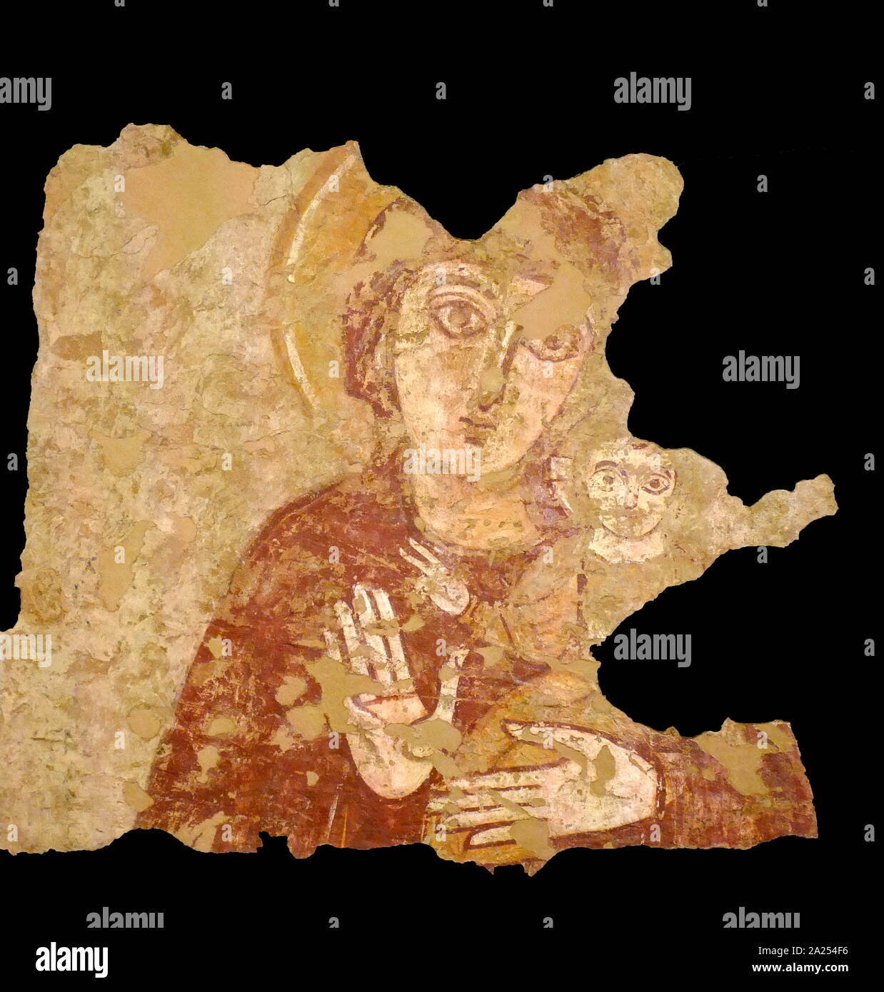 Parete dipinta fregio da Faras Cattedrale, che risale a 7-10secolo D.C. Faras era una delle città principali nella Nubia Inferiore. Il sito della città, sul confine tra il moderno Egitto e Sudan a Wadi Halfa salienti, era inondata dal lago Nasser negli anni Sessanta ed è ora permanentemente sott'acqua. Prima di questa inondazione, estesi lavori archeologici è stata condotta da una archeologica polacca team guidato dal professor Kazimierz Michalowski. La città raggiunse il suo apice durante il periodo Cristiano di Nubia. Foto Stock