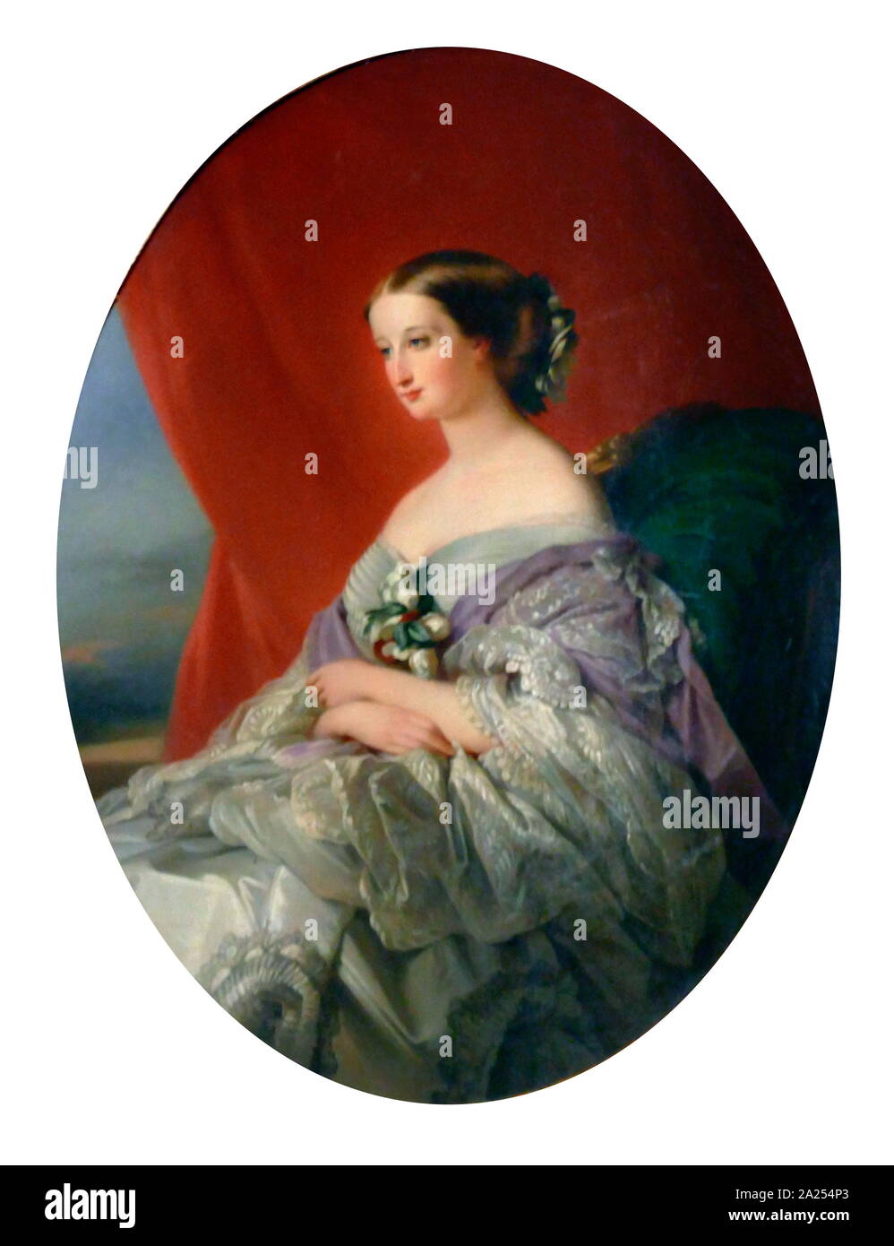 Imperatrice Eugenie di Francia, 1854, olio su tela di Franz Xaver Wínterhalter (1805-1873.. Questo ritratto è dell'Imperatrice Eugenie di Francia (1826-1920) divenne imperatrice nel 1853 quando ha sposato Napoléon III Foto Stock
