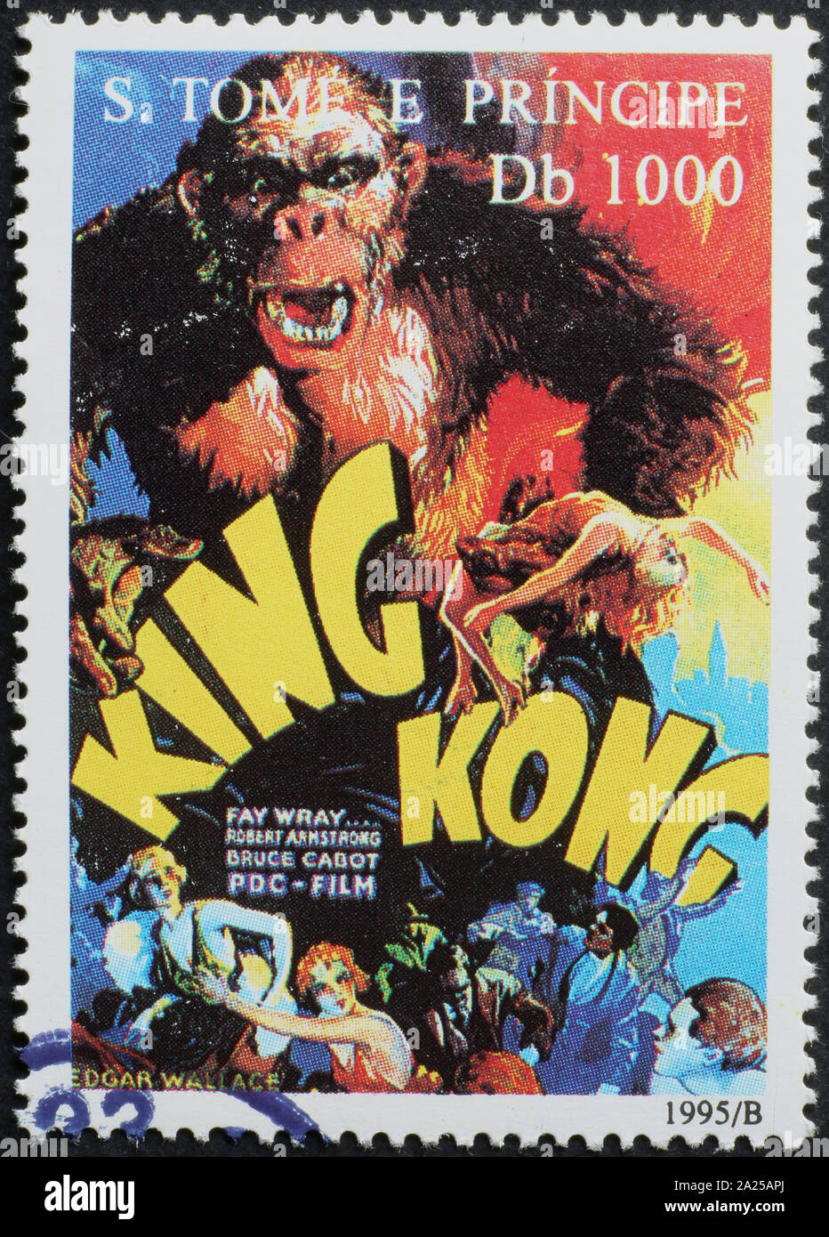 Vecchio poster del film King Kong sul francobollo Foto Stock