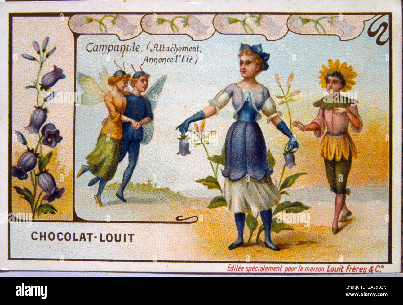 Annuncio chromolithograph per chocolat-Louit, francese, 1900 Foto Stock