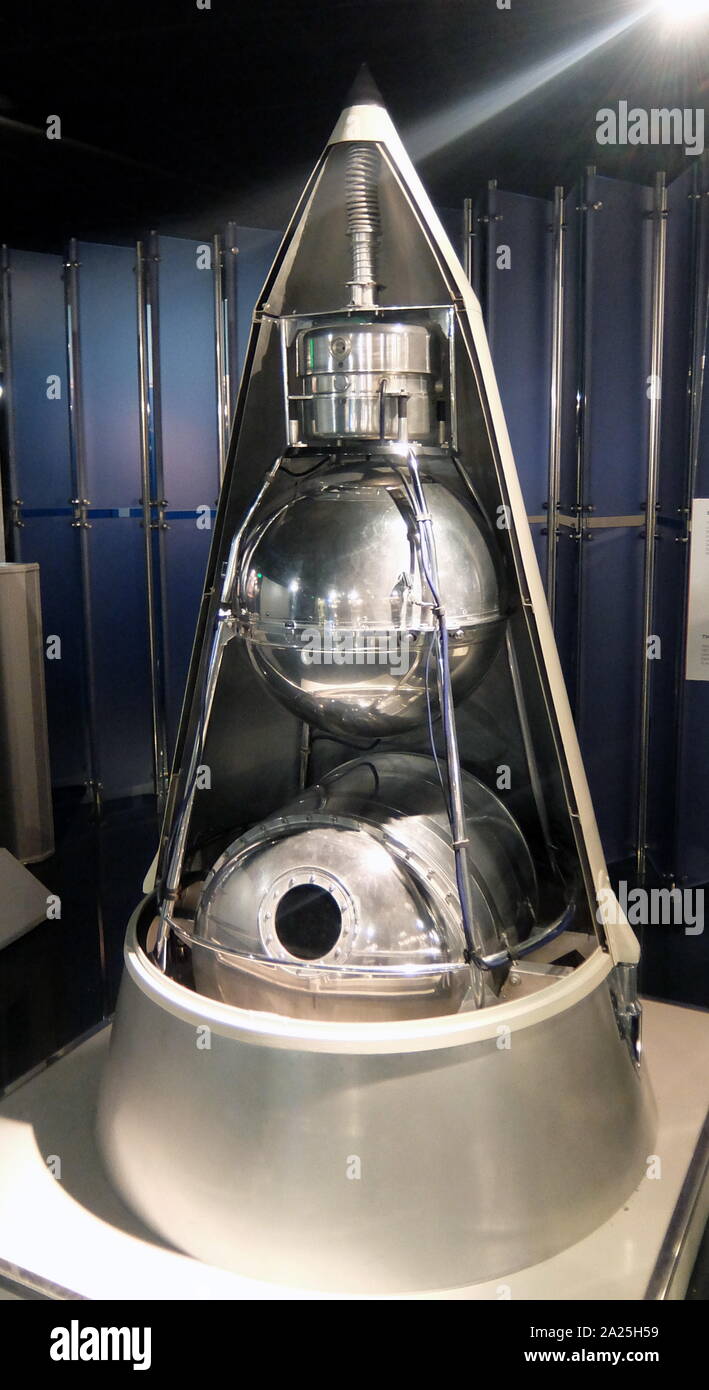 La seconda massa Sputnik il primo satellite biologico con una cabina pressurizzata che ospitavano il cane Laika. Foto Stock