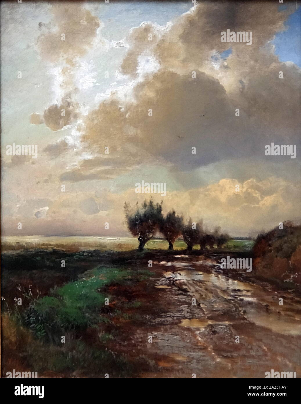 Pittura intitolato "Paese" la strada da Alexej Savrasov. Alexei Kondratyevich Savrasov (1830-1897) un paesaggio russo pittore. Foto Stock