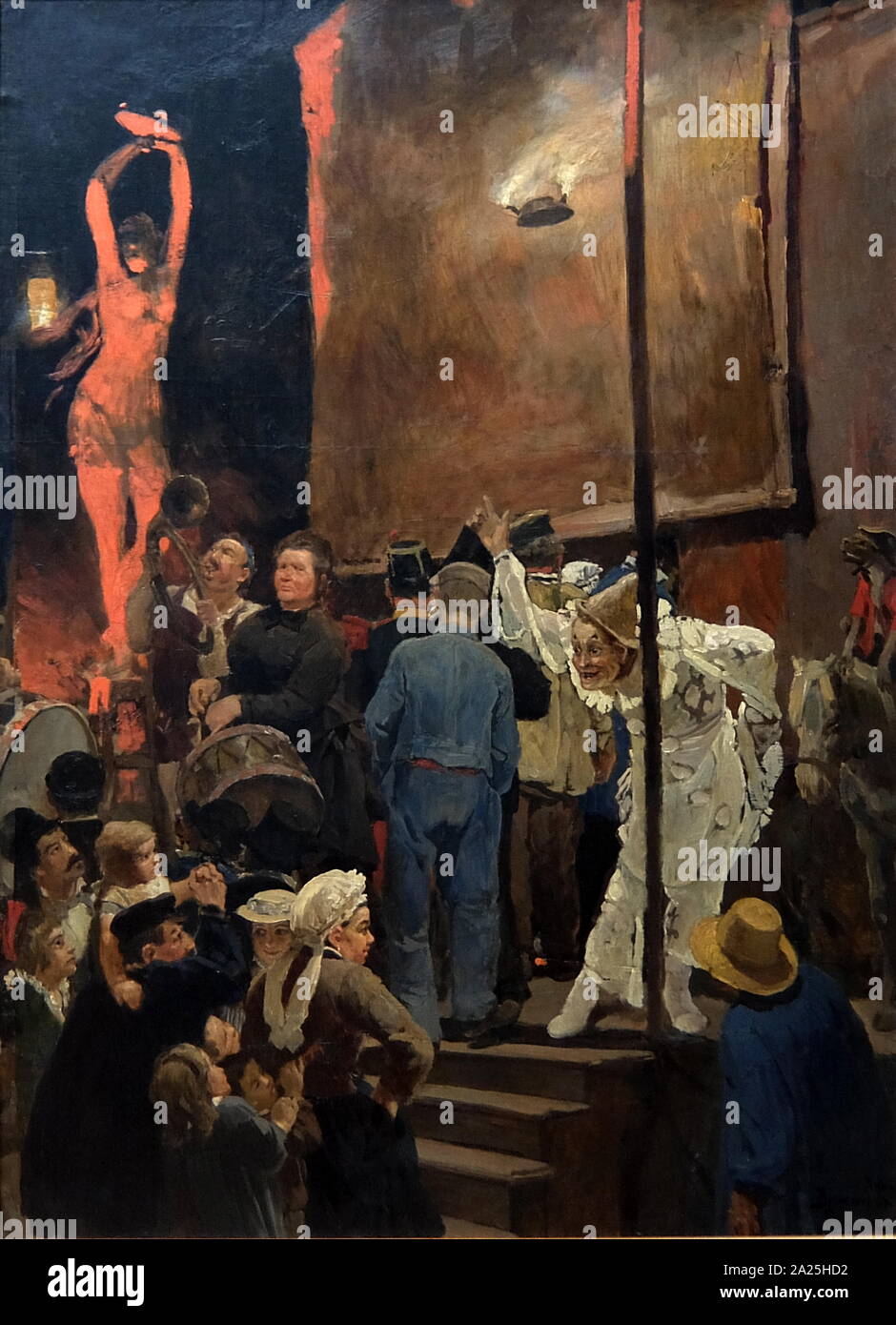 Pittura intitolato "strada divertimenti nei dintorni di Parigi " di Viktor Vasnetsov. Viktor Mikhaylovich Vasnetsov (1848-1926) un artista russo. Foto Stock