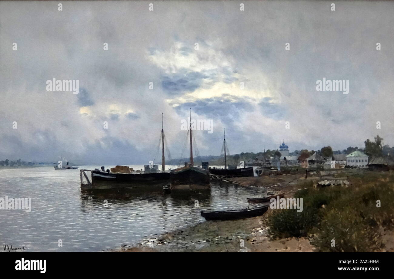 Pittura intitolato "Dopo la pioggia. Plyos' da Isaac levitan. Isaac Ilyich Levitan (1860-1900) un classico paesaggio russo pittore. Foto Stock
