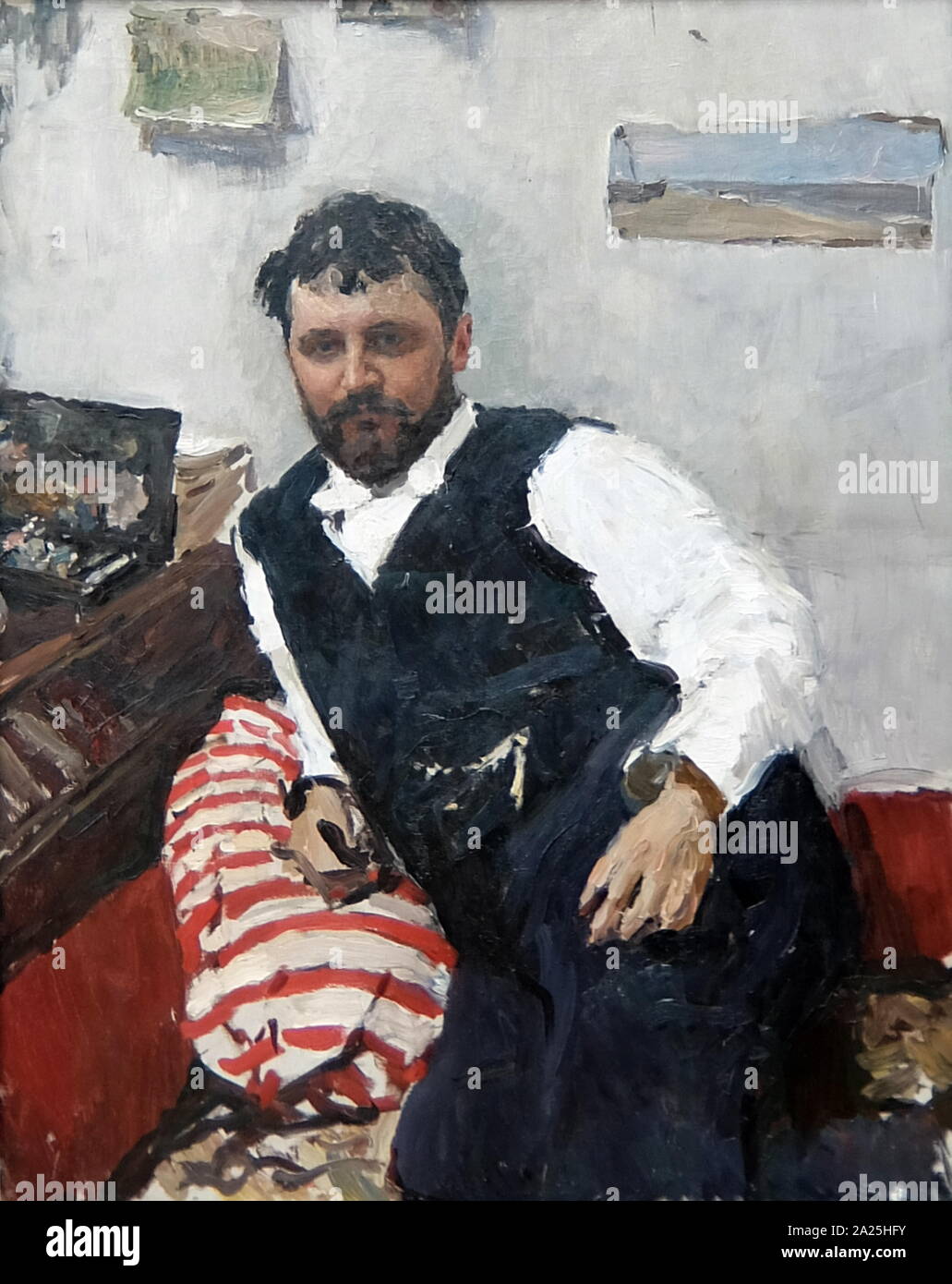 Ritratto di Konstantin Korovin di Valentin Serov. Valentin Aleksandrovic Serov (1865-1911) un pittore russo. Foto Stock