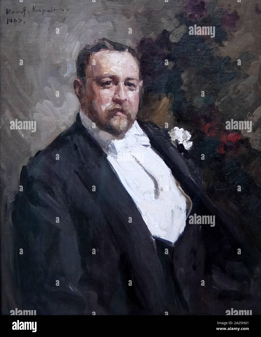 Ritratto di Ivan Morozov da Konstantin Korovin. Konstantin Alekseyevich Korovin un russo pittore impressionista. Foto Stock