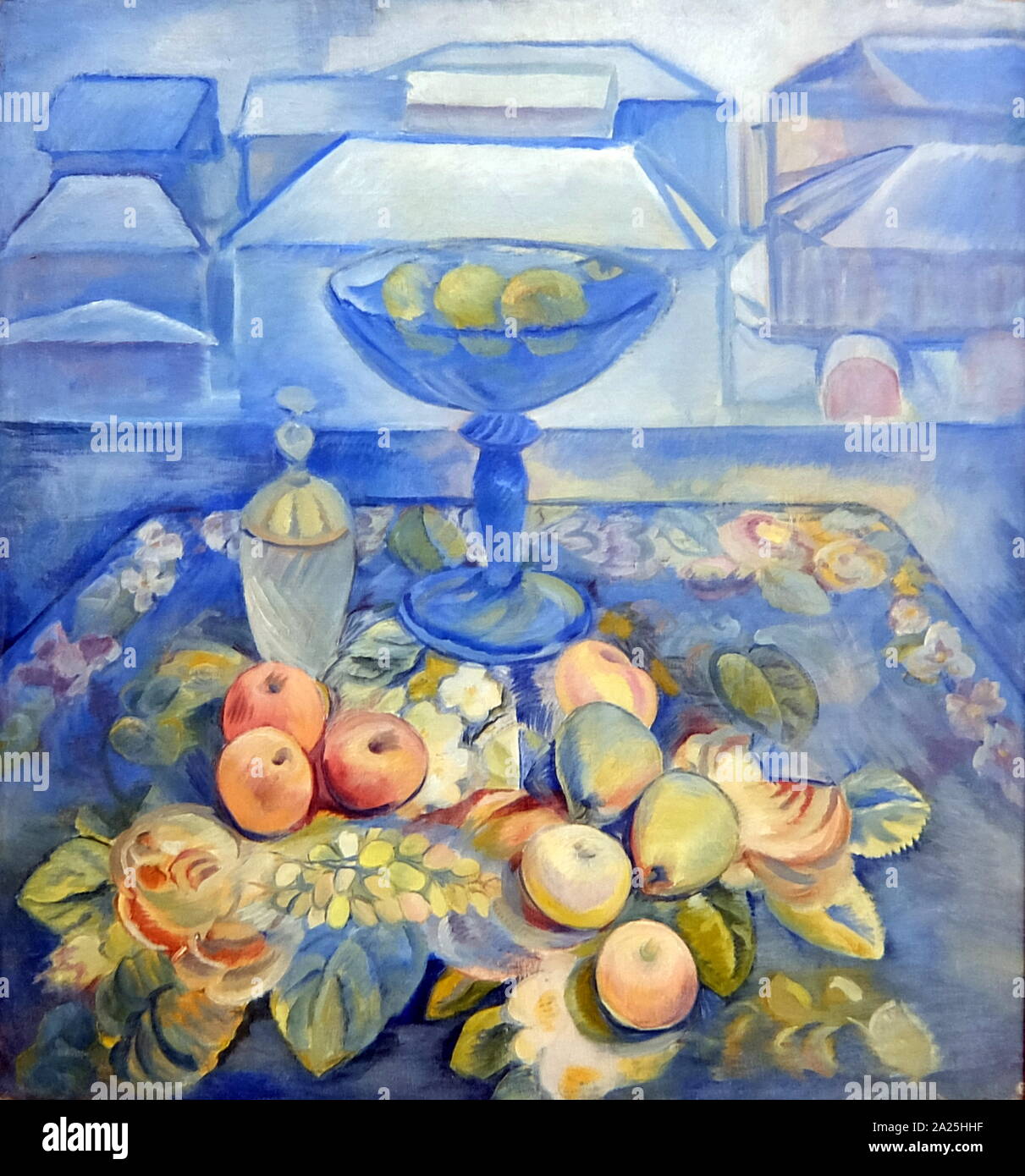 Pittura intitolato 'Still-vita mattina' di Pavel Kuznetsov. Pavel Varfolomevich Kuznetsov (1878-1968) un russo pittore e grafico. Foto Stock