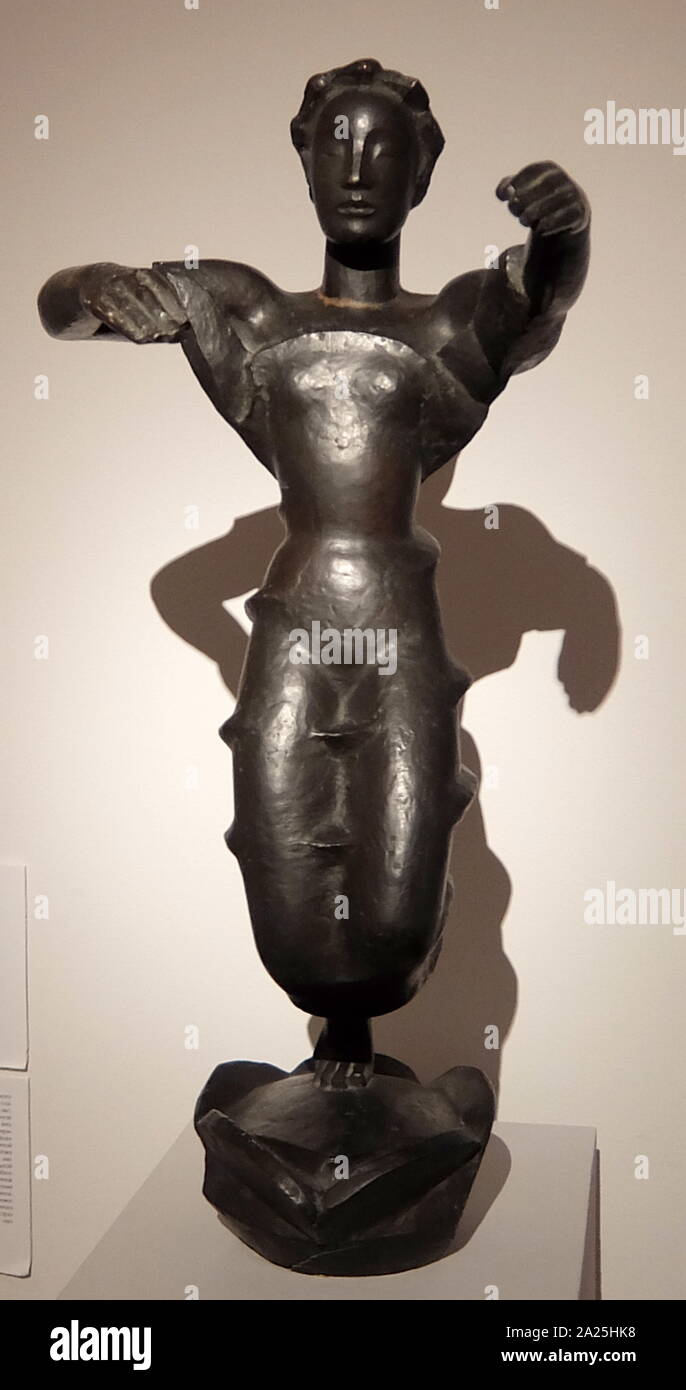 Scultura in bronzo intitolata 'Iavan ballerina" di Georg Kolbe. Georg Kolbe (1877-1947) un tedesco la figura dello scultore. Foto Stock