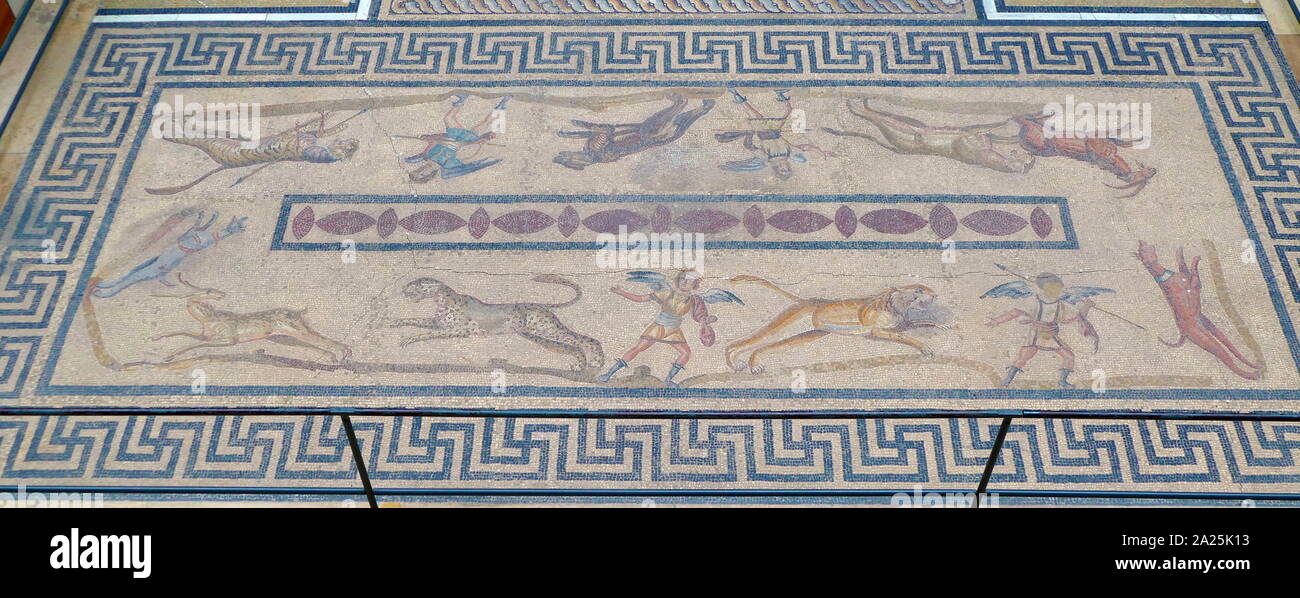 Orpheus mosaic, Romana di Mileto, Turchia , II secolo D.C. Foto Stock