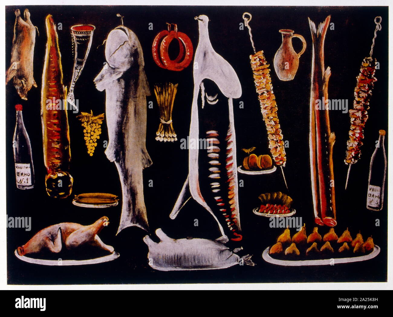 Still Life 1904, da Niko U Pirosmani (1862-1918), russo, Georgiano primitivist pittore, che postumo salito alla ribalta. Foto Stock