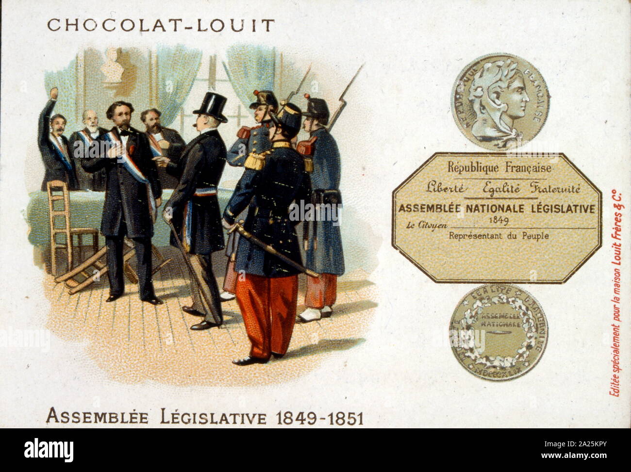 Napoleone III rivolgendosi ai membri dell Assemblea Nazionale 1855 Foto Stock