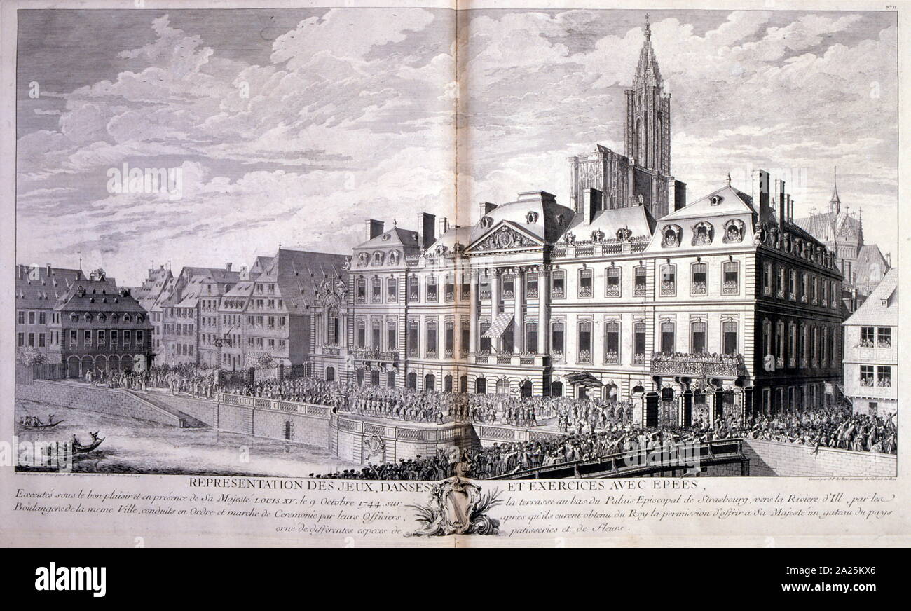 Xviii secolo illustrazione di Luigi XV Re di Francia regnò 1715 - 1774 elaborazione tramite Rue de Strasbourg, Parigi. Louis XV (15 febbraio 1710 - 10 Maggio 1774), noto come Louis Amato, era un monarca della Casa di Borbone che governarono come Re di Francia a partire dal 1 Settembre 1715 fino alla sua morte nel 1774 Foto Stock