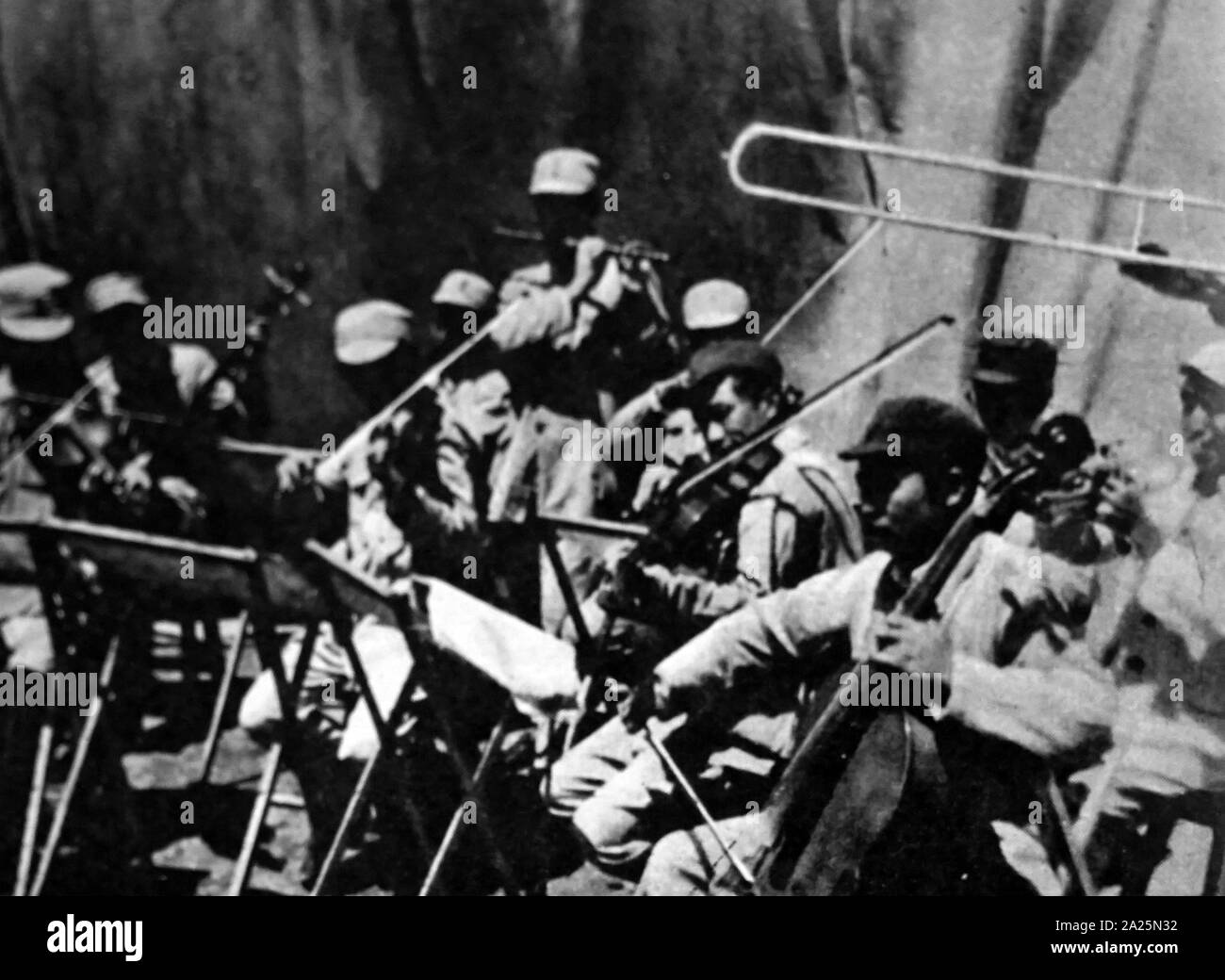 Fotografia di un comunista cinese banda militare. Foto Stock