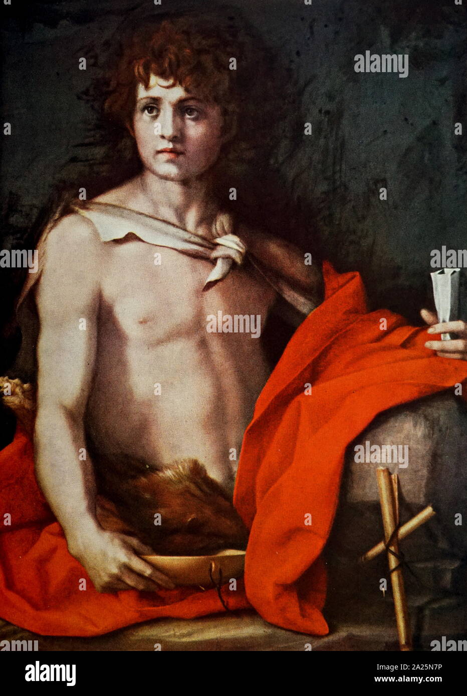 Dipinto di San Giovanni Battista di Andrea del Sarto. Andrea del Sarto (1486-1530) un pittore italiano. Foto Stock