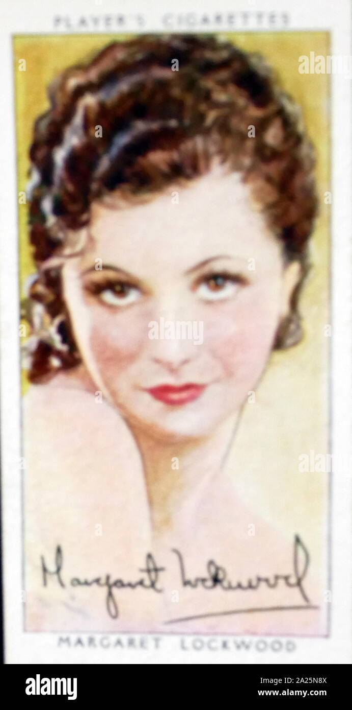 Giocatore di sigarette card raffiguranti Margaret Lockwood. Margaret Lockwood (1916-1990) un attrice inglese Foto Stock
