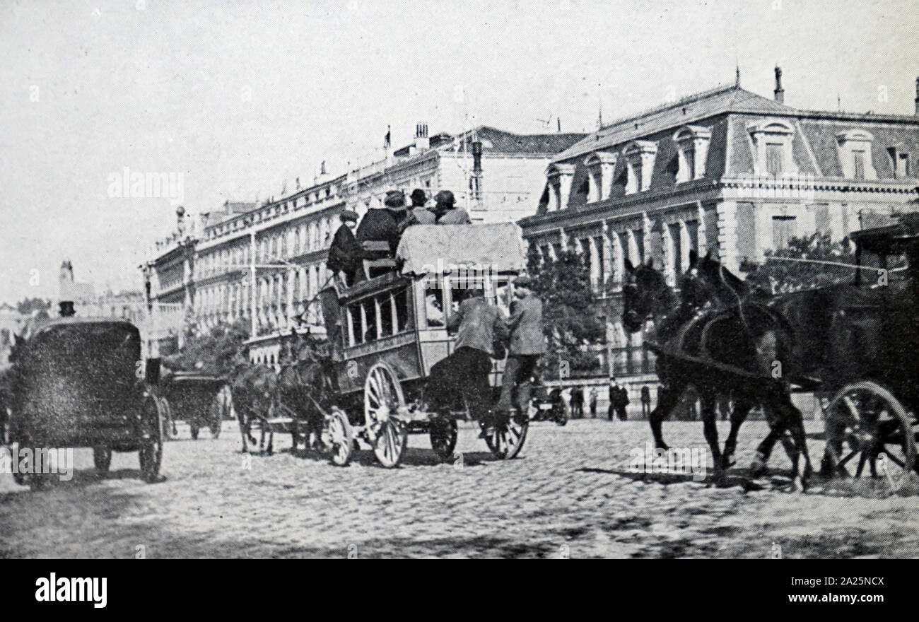 Fotografia di una strada di Madrid in Spagna. Foto Stock