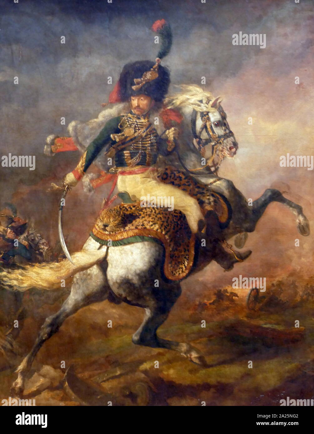Pittura intitolato "La carica Chasseur' da Theodore Gericault. Theodore Gericault (1791-1824) un pittore francese e litografo. Foto Stock