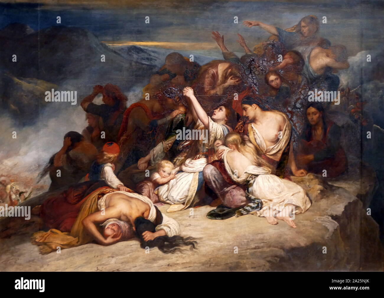 Pittura intitolata 'les femmes souliotes' da ary scheffer. ary scheffer (1795-1858) un olandese-francese pittore romantico Foto Stock