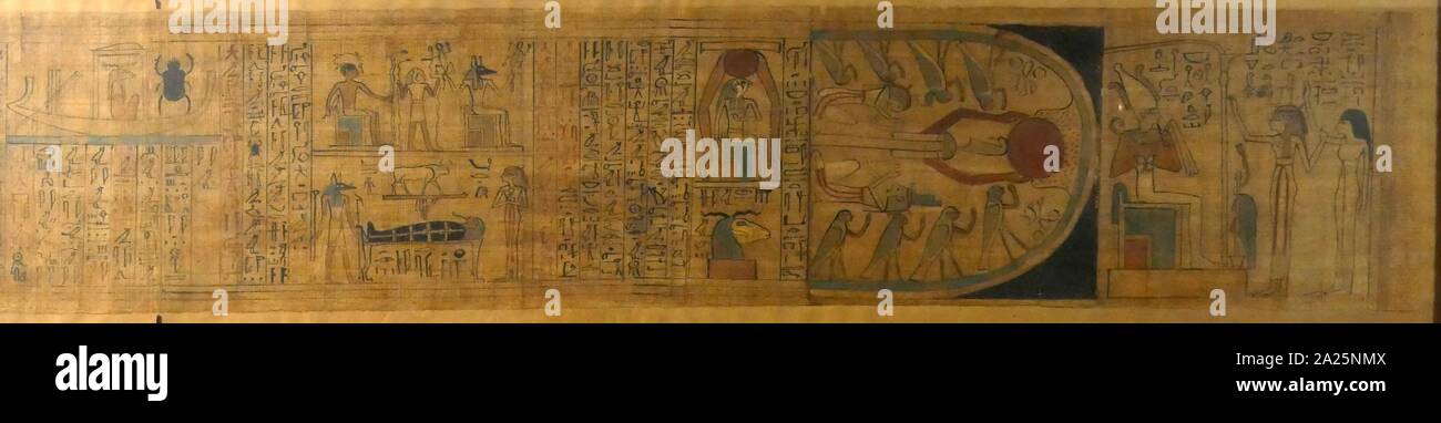 Frammento di Papiro funerario Foto Stock