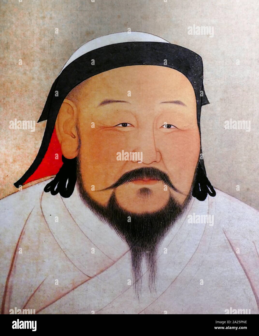 Kublai Khan dell'Impero Mongolo (che regna dal 1260 al 1294). Inoltre ha fondato la dinastia Yuan in Cina come una conquista dinastia nel 1271 e governate come il primo imperatore Yuan fino alla sua morte nel 1294. Foto Stock