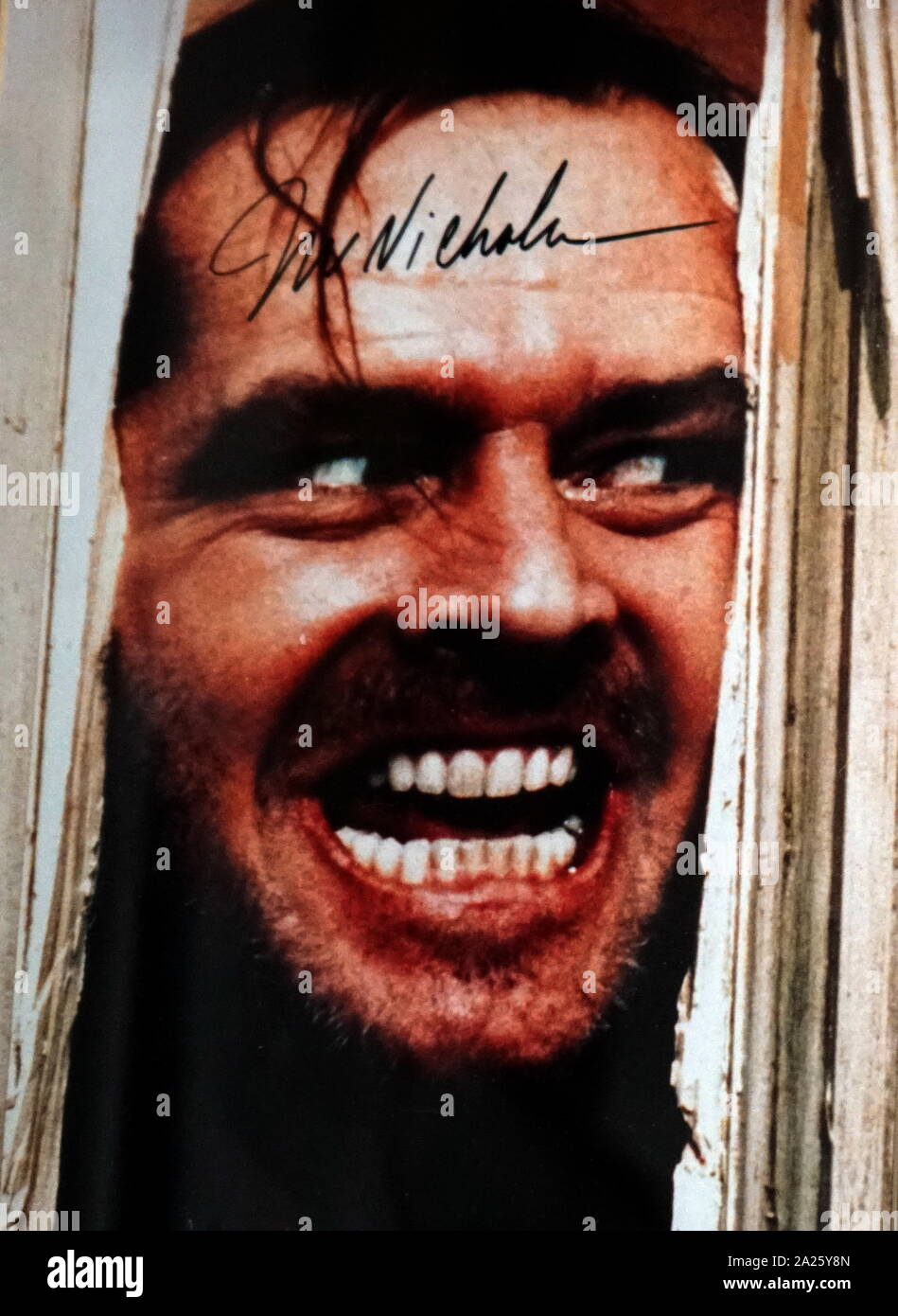 Ancora da The Shining firmato da Jack Nicholson. John Joseph Nicholson (1937-) un attore e regista. Foto Stock