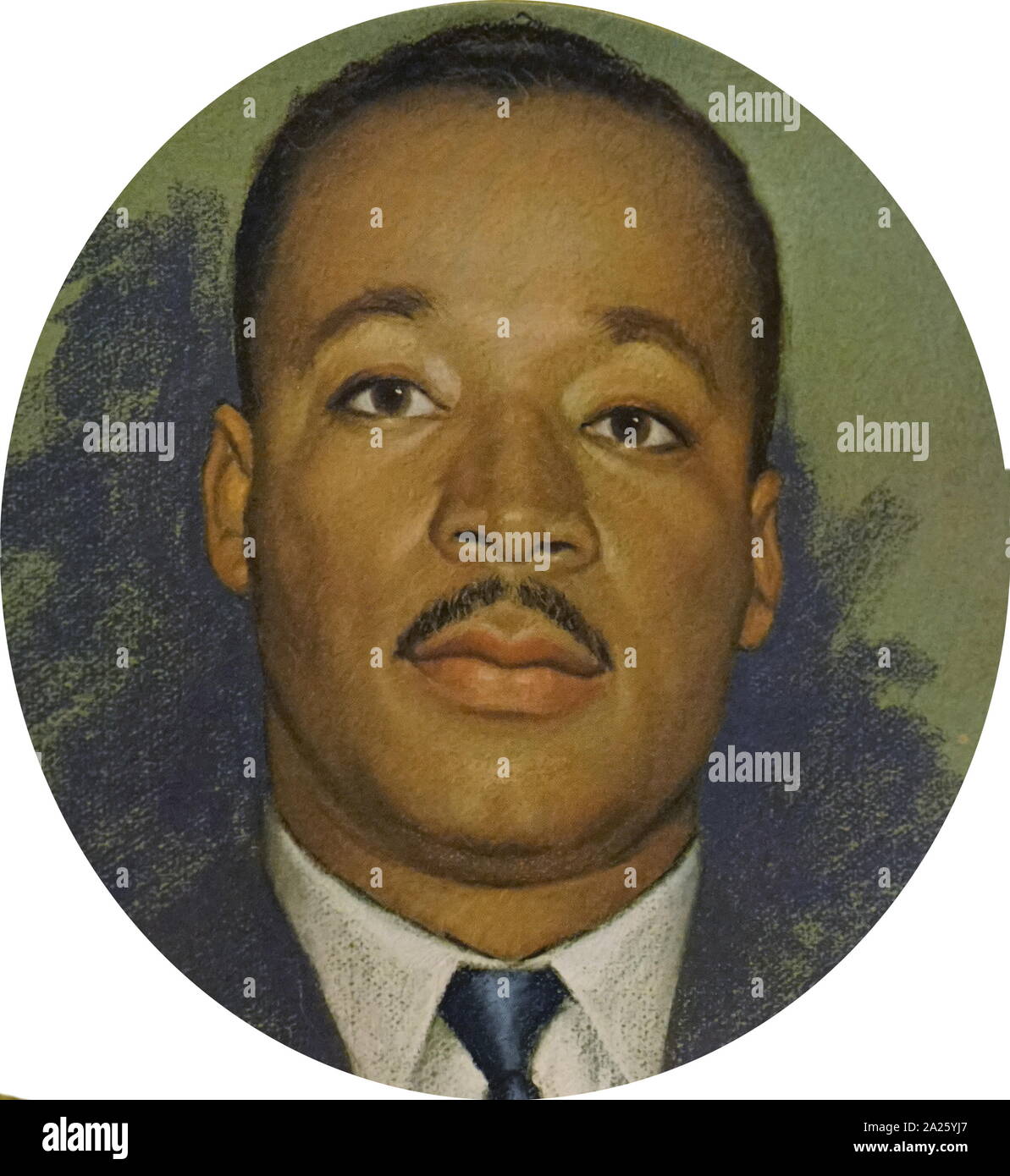 Un funerale piastra con una foto di Martin Luther King Jr. Martin Luther King Jr. (1929-1968) un americano ministro battista e attivista. Foto Stock