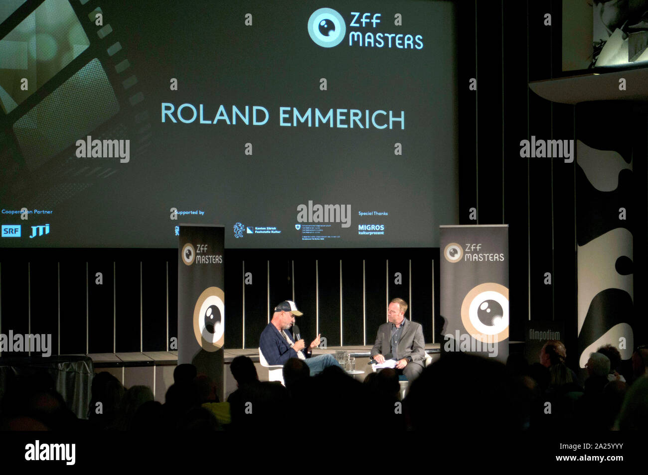 Roland Emmerich al Masters ZFF podio di discussione in Filmpodium. Zurigo, 29.09.2019 | Utilizzo di tutto il mondo Foto Stock