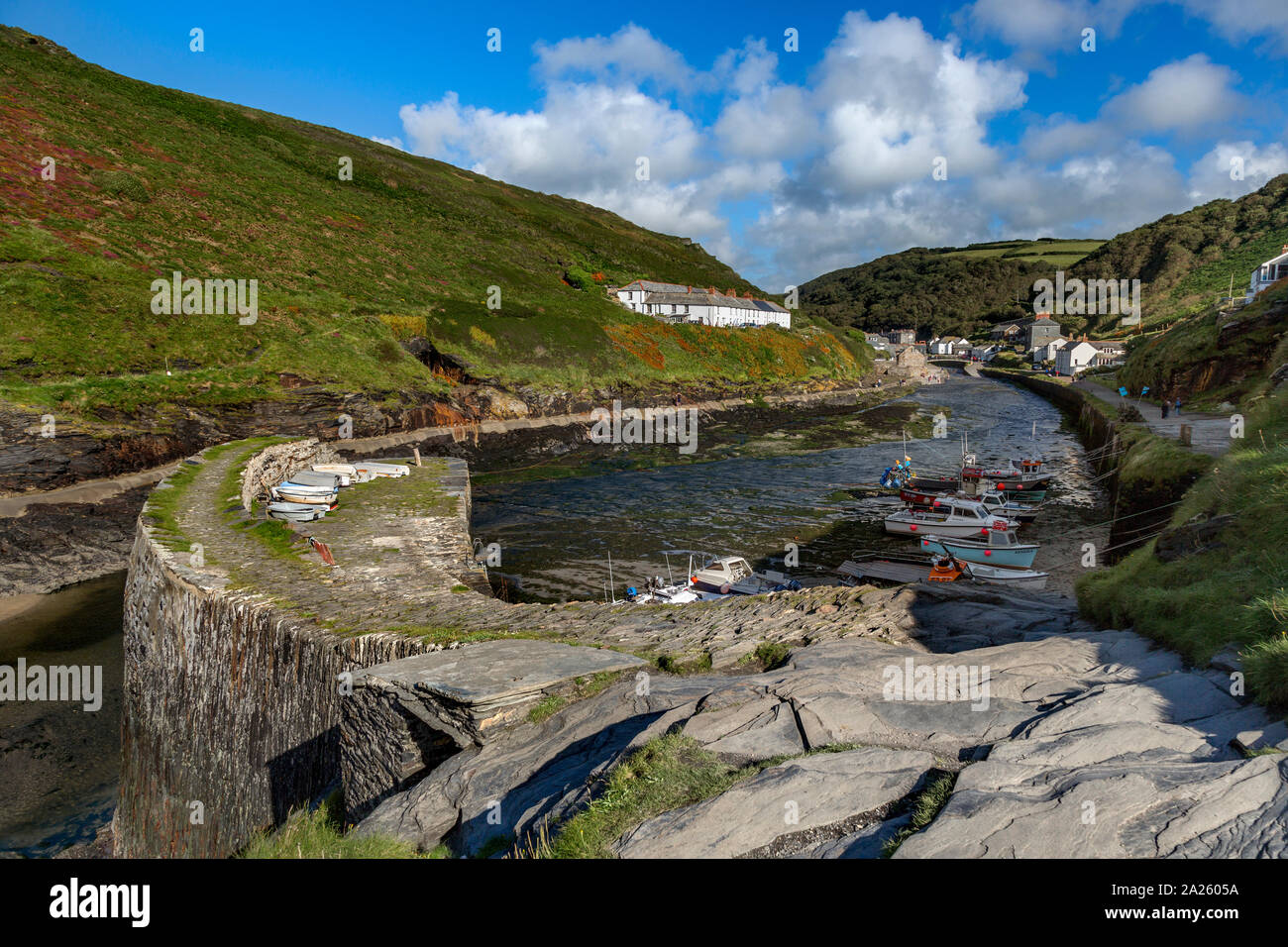 Boscastle porto; Cornovaglia; Regno Unito Foto Stock