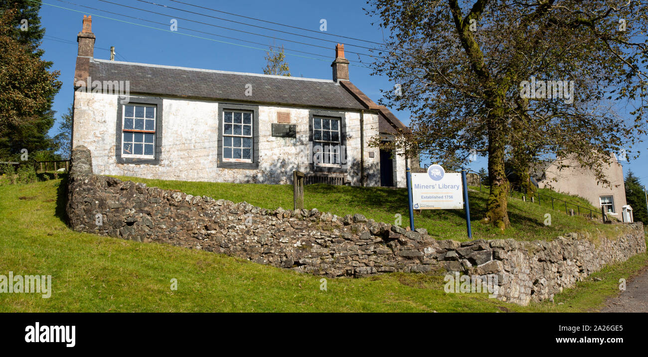 La Wanlockhead Miner's Library è la seconda biblioteca di abbonamento più vecchia d'Europa ed è stata fondata il 1° novembre 1756 Foto Stock