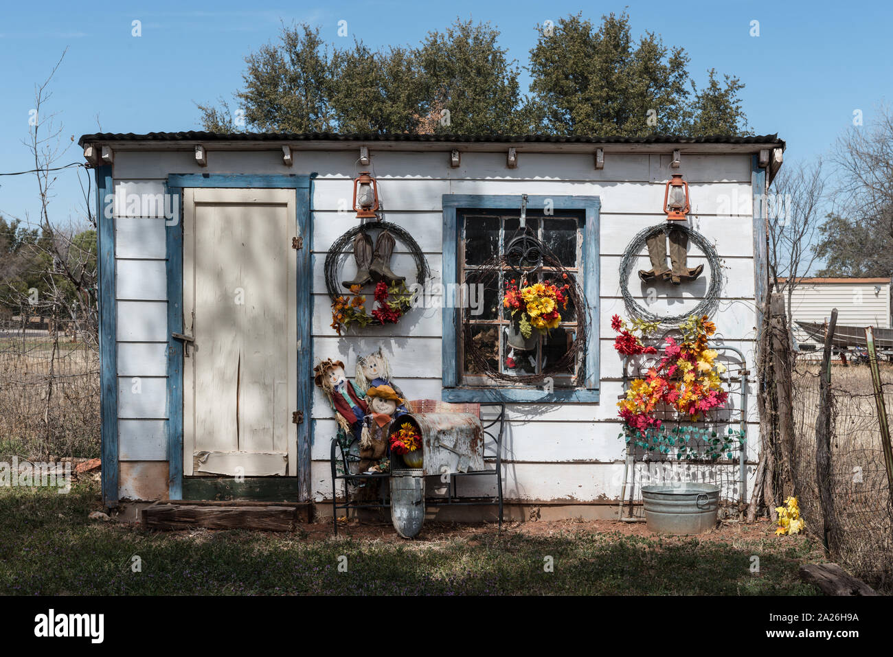 Decorate piacevolmente Tettoia da giardino vicino all'Hilton Garden Inn hotel in Abilene, Texas Foto Stock