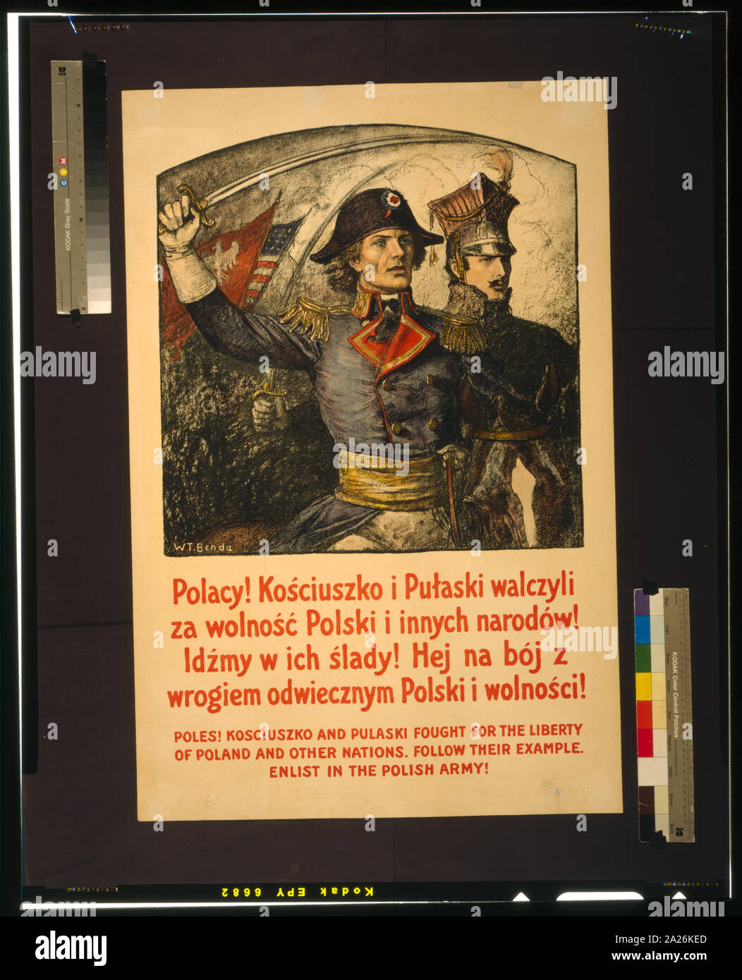 Poli! Kosciuszko e Pulaski hanno combattuto per la libertà della Polonia e le altre nazioni--seguire il loro esempio--arruolarsi nell'Esercito Polacco! Foto Stock