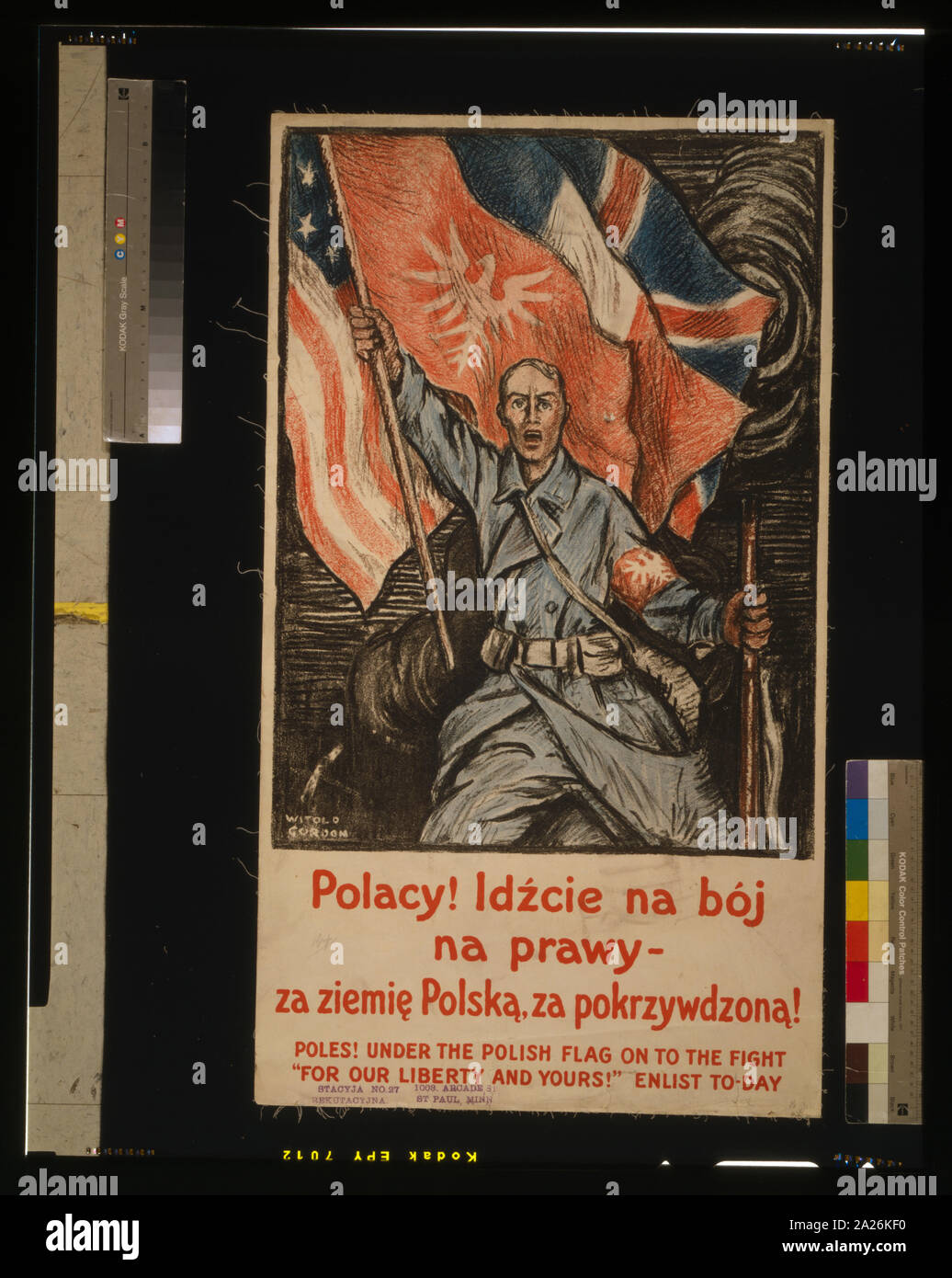 Poli! Sotto la bandiera polacca, sulla lotta - per la nostra libertà e la vostra! Arruolarsi per giorno Foto Stock