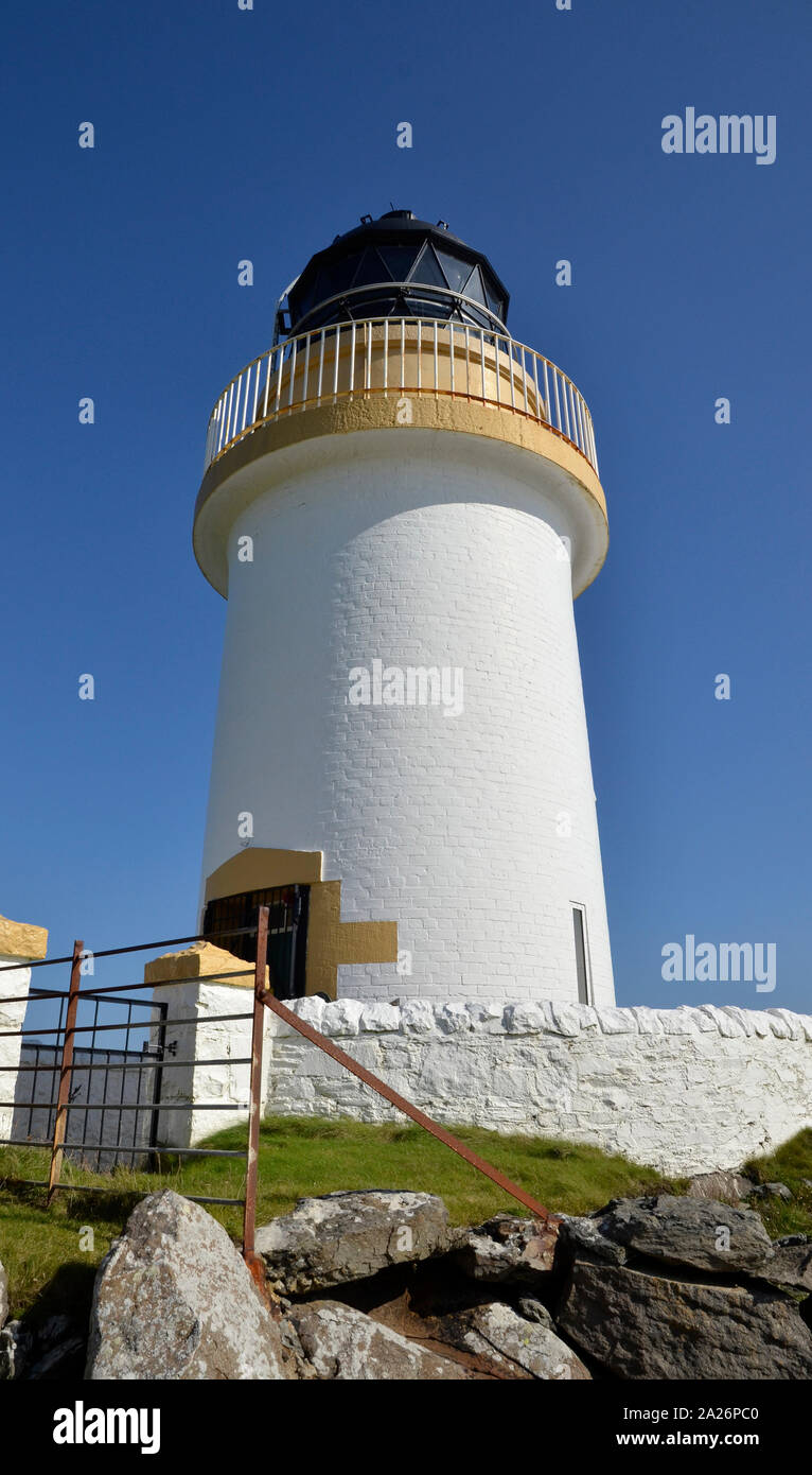 Il Loch Indaal Faro di Port Charlotte sulla costa dell'isola scozzese di Islay. Foto Stock